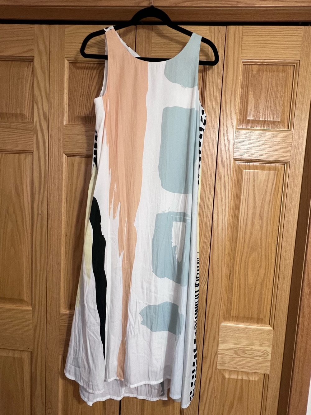 Chico’s Abstract Multi-color Sleeveless Tie Back Dress Size 1 (medium)